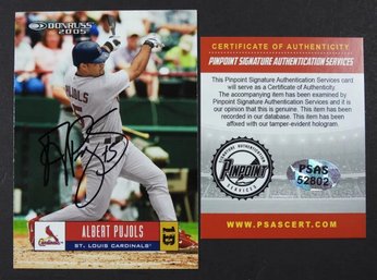 2005 Donruss:  Albert Pujols {Certified Authentic Autograph}