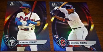 2022 Bowman Platinum:  Bryson Stott & Gabriel Arias {2 Card Rookie Card Lot}