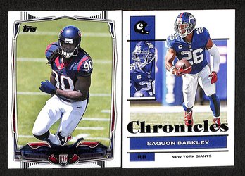 2014 Topps & 2021 Panini Chronicles:  Jadeveon Clowney {RC} & Saquon Barkley