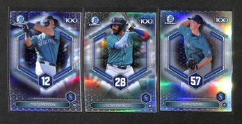 2026 Bowman Chrome:  Colt Emerson {#12}, Lazaro Montes {#28} & Ryan Sloan {#57}