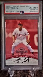 1997 Donruss Signature Series:  Scott Rolen PSA/DNA Autograph - 'PSA: NM/MT 8 & 10' {Hall Of Famer}