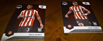 2021-22 Panini Mosaic Premier League Soccer:  Rico Henry & Ivan Toney {Both Rookie Cards}