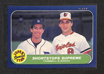 1986 Fleer:  Alan Trammel & Cal Ripken {Shortstops Supreme}
