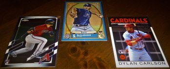 2021 Topps Chrome & 2021 Gypsy Queen:  {3 Rookie Cards}...Daulton Varsho, Shane MacClanahan & Dylan Carlson