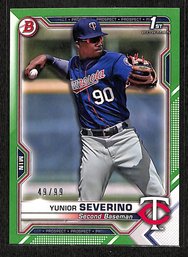 2021 Bowman Chrome:  Yunior Severino {1st}, {SP} # 49/99