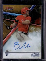 2018 Bowman's Best:  Brandon Marsh - Gold Refractor Autograph {SP # 48/50}