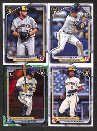 2024 Bowman:  Corbin Burnes, Christian Yelich, Filippo Di Turi & Jackson Chourio...{4-Card Lot}