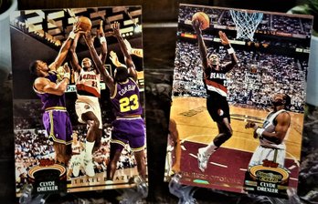 1993 Topps Stadium Club:  Clyde Drexler {2 Card Lot}