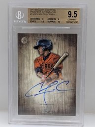 2014 Bowman Inception :  Carlos Correa {Prospect} - Certified Autograph BGS 'Gem Mint 9.5'
