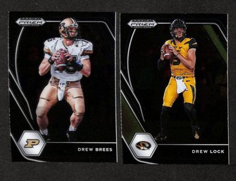 2021 Panini Prizm Draft Picks:  Drew Brees & Drew Lock