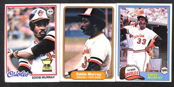 1978, 1981 & 1982:  Eddie Murray {3-Card Lot...Rookie Cup}
