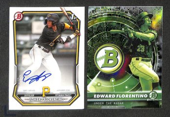 2026 Bowman Chrome Baseball: Edward Florentino {1st} / Certified Autograph 2-Card Lot