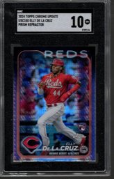 2024 Topps Chrome Update:  Elle De La Cruz {RC} - Prism Refractor SGC Gem Mint 10