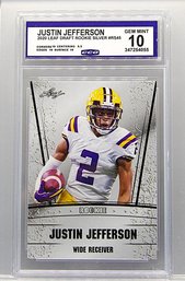 2020 Leaf Draft:  Justin Jefferson {Rookie Card} - CCG 'Gem Mint' 10