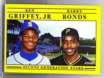 1990 Fleer:  Ken Griffey, Jr & Barry Bonds {Second Generation Stars}