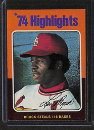 1975 Topps:  Lou Brock {'74 Steals 118 Bases Highlights}