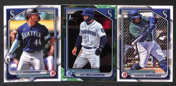 2024 Bowman:  Julio Rodriguez, Ben Williamson {Bowman 1st} & Gabriel Gonzalez