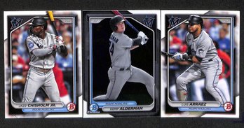 2024 Bowman:  Jazz Chisholm, Jr., Kemp Alderman & Luis Arraez {3-Card Lot}