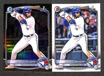 2025 Bowman Chrome:  Charles MacDoo {1st} - 2 Card Lot {1 Is Reptilian Design}