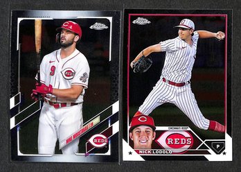 2021 & 2023 Topps Chrome:  Mike Moustakas & Nick Lodolo