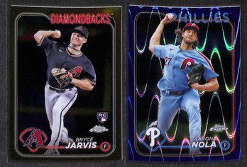 2024 Topps Chrome:   Bryce Jarvis {SP - #14/50} & Aaron Nola {Raywave}