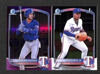2025 Bowman Chrome:  Paulino Santana SP - #183/199  & David Ortiz Jr. {1st}