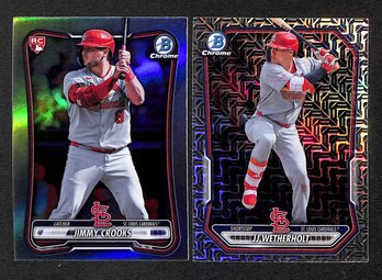 2026 Bowman Chrome Baseball:  Jimmy Crooks {RC} & JJ Wetherholdt - {1 Red Card Redemption}