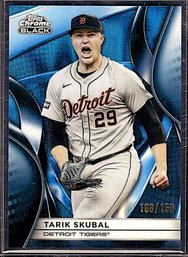 2025 Topps Chrome Black:  Tarik Skubal -  Blue Refractor {SP 108/150} Card#89