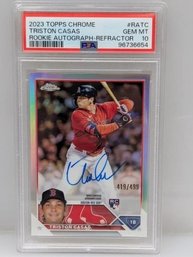 2023 Topps Chrome:  Tristan Casas {RC} - Certified Autograph Refractor SP 419/499 - PSA 'Gem Mint 10'
