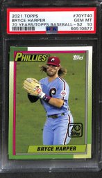 Bryce Harper:  PSA Gem Mint '10' - 70th Anniversary Card