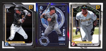 2024 Bowman Chrome: Estura Suero (1st), Henry Davis (RC & AI) & Tony Blanco, Jr {3-Card Lot}