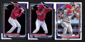 2024 Bowman:  Capri Ortiz {1st}, Felix Morrobel {1st} & Nolan Schanuel {RC}