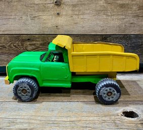 1970s Tonka, Dump Truck, Green & Yellow, Pressed Steel