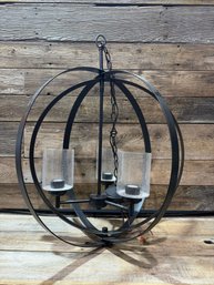 Kichler Winslow, 3-Light, Black Chandelier, Metal Orb Cage