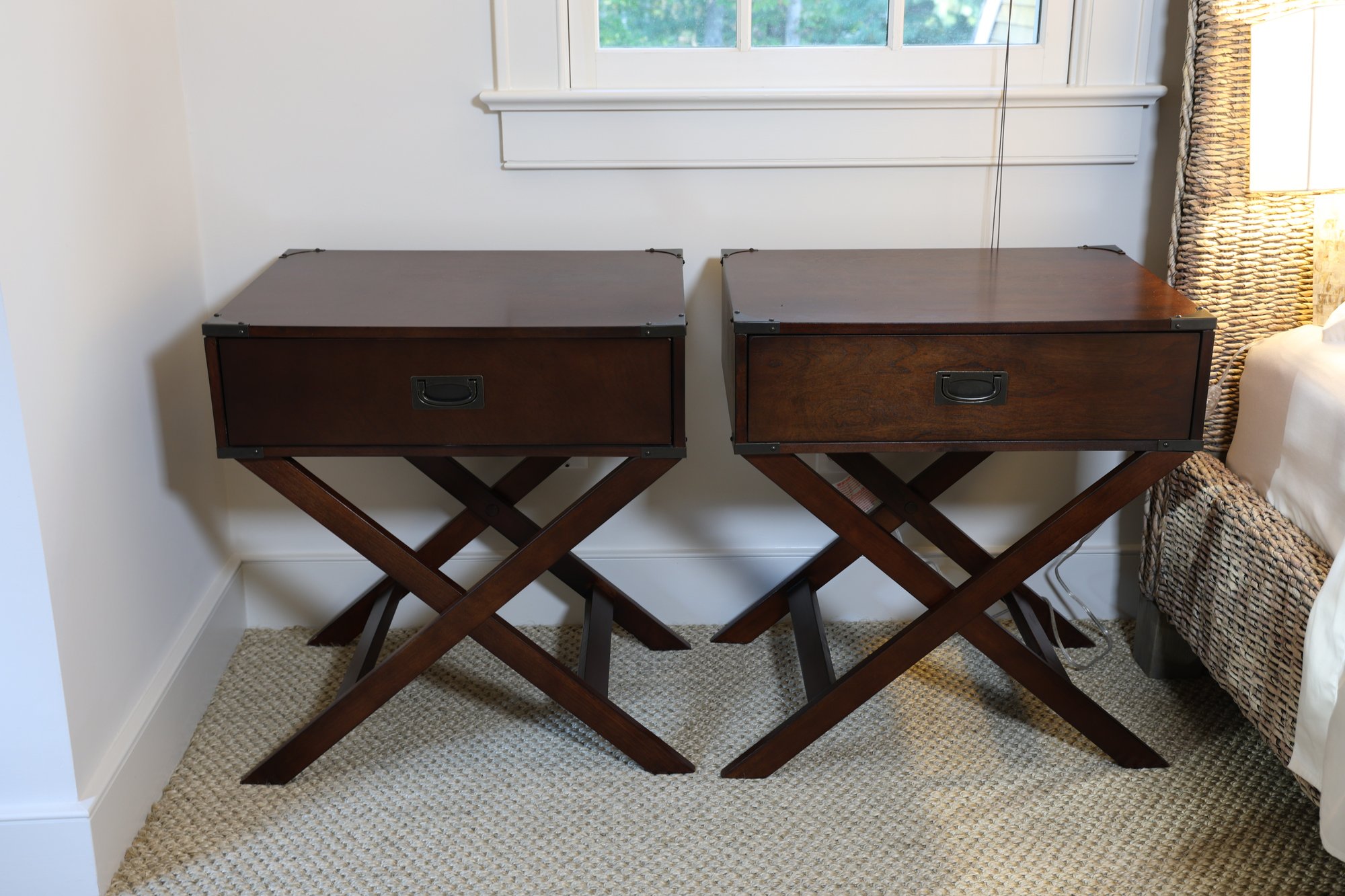 Pair Of Side / End Campaign Style Tables - Three Years Young #19788 ...