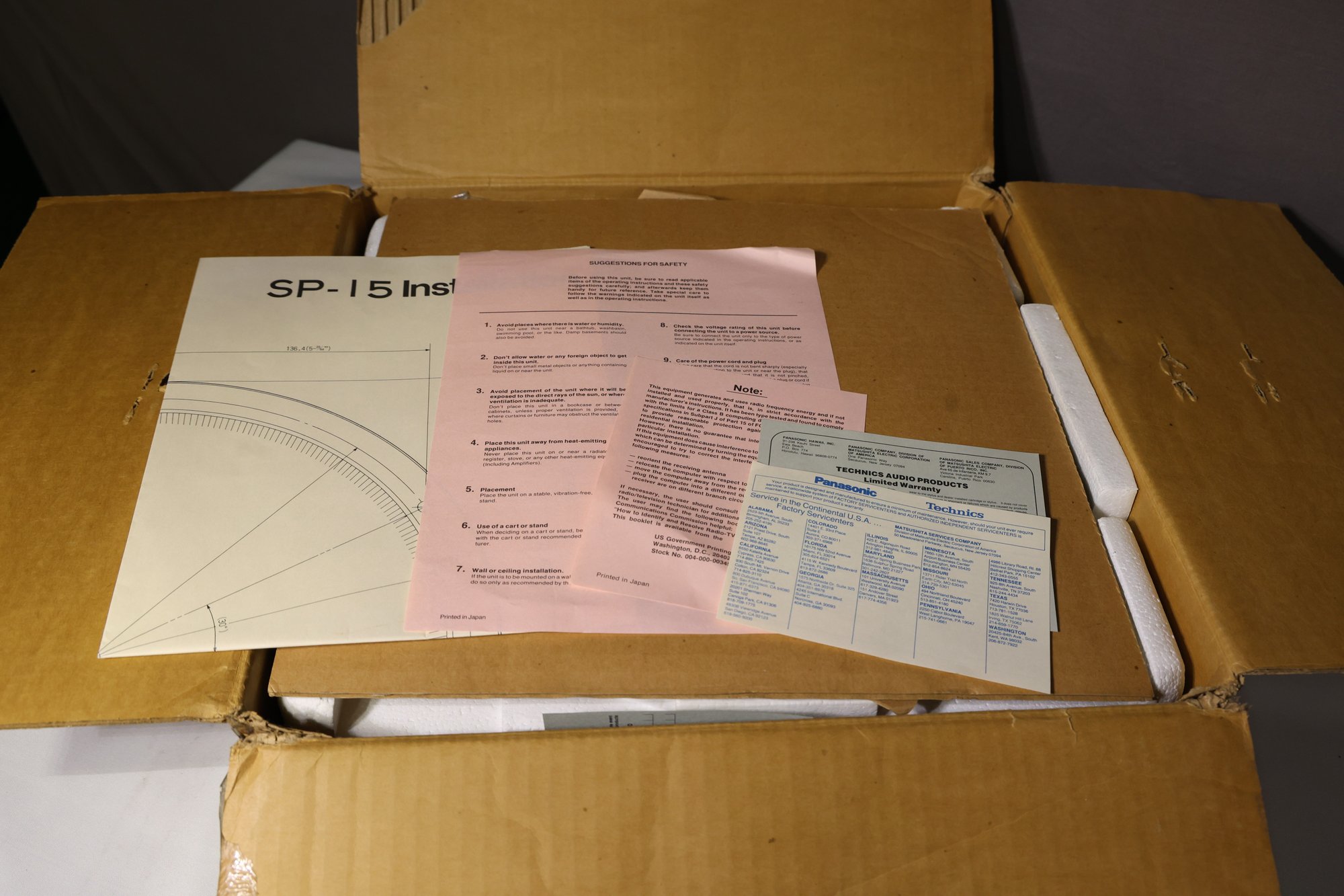 Technics Vintage Sp-15 Quartz Synthesizer Direct Drive Turntable New In ...