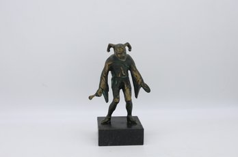 Court Jester Bronze On Stone Base