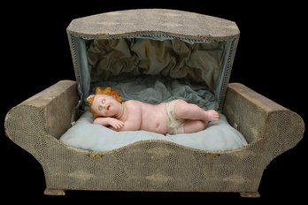 Vintage Automatic Wax Baby Jesus Music Box -shippable