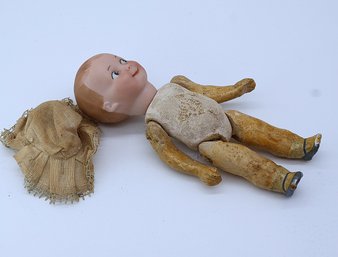 RARE 6'H German Bisque Head AM Googly Antique Doll-shippable
