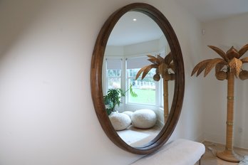 Carpinteria 72' Decorative Wood Round Mirror