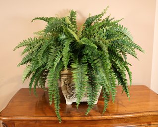 Faux Boston Fern With Planter Pot