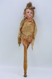 Antique Bisque Marotte Musical On A Stick- Shippable