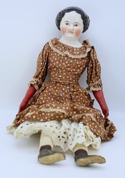 Antique German Brown Eyes China Doll -shippable