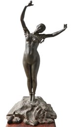 LOUIS HOTTOT Sculptor Signed Bronze Dancer