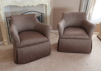 Fabulous Mid Century Custom Upholstery Swivel Chairs