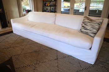 Restoration Hardware Belgian Classic Linen Custom Made Slip Covered Sofa - 2 Of 2