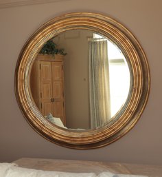 LARGE Round Mirror Gold And Silver Wood Frame