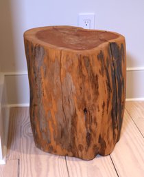 Natural Brown Round Tree Stump Stool Or Table
