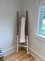Brown And White Blanket Ladder