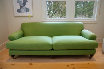 Anthropology Two Cushioned Light Olive Green Sofa